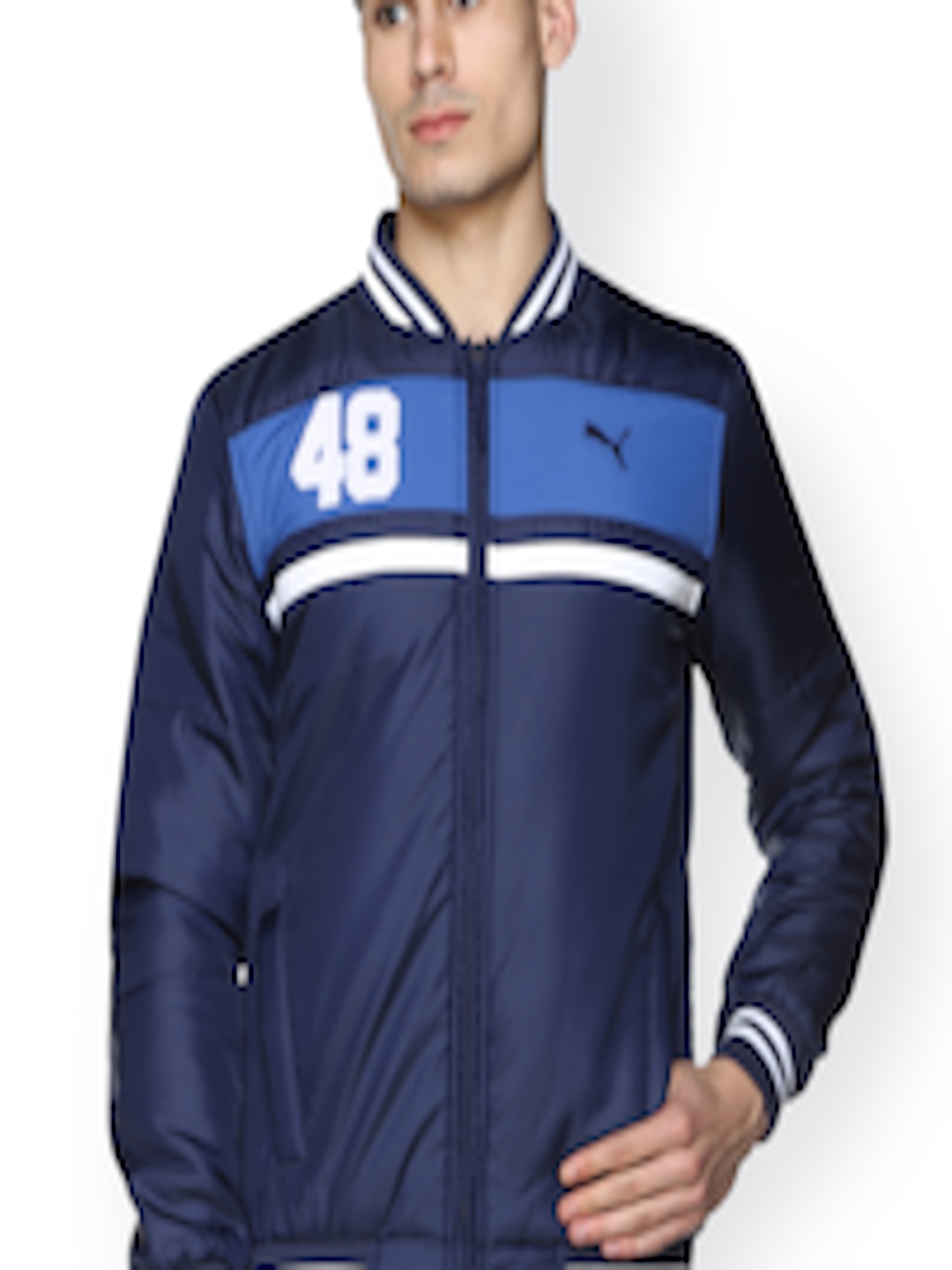 Buy Puma Men Blue Solid Sporty Jacket - Jackets for Men 1975905 | Myntra