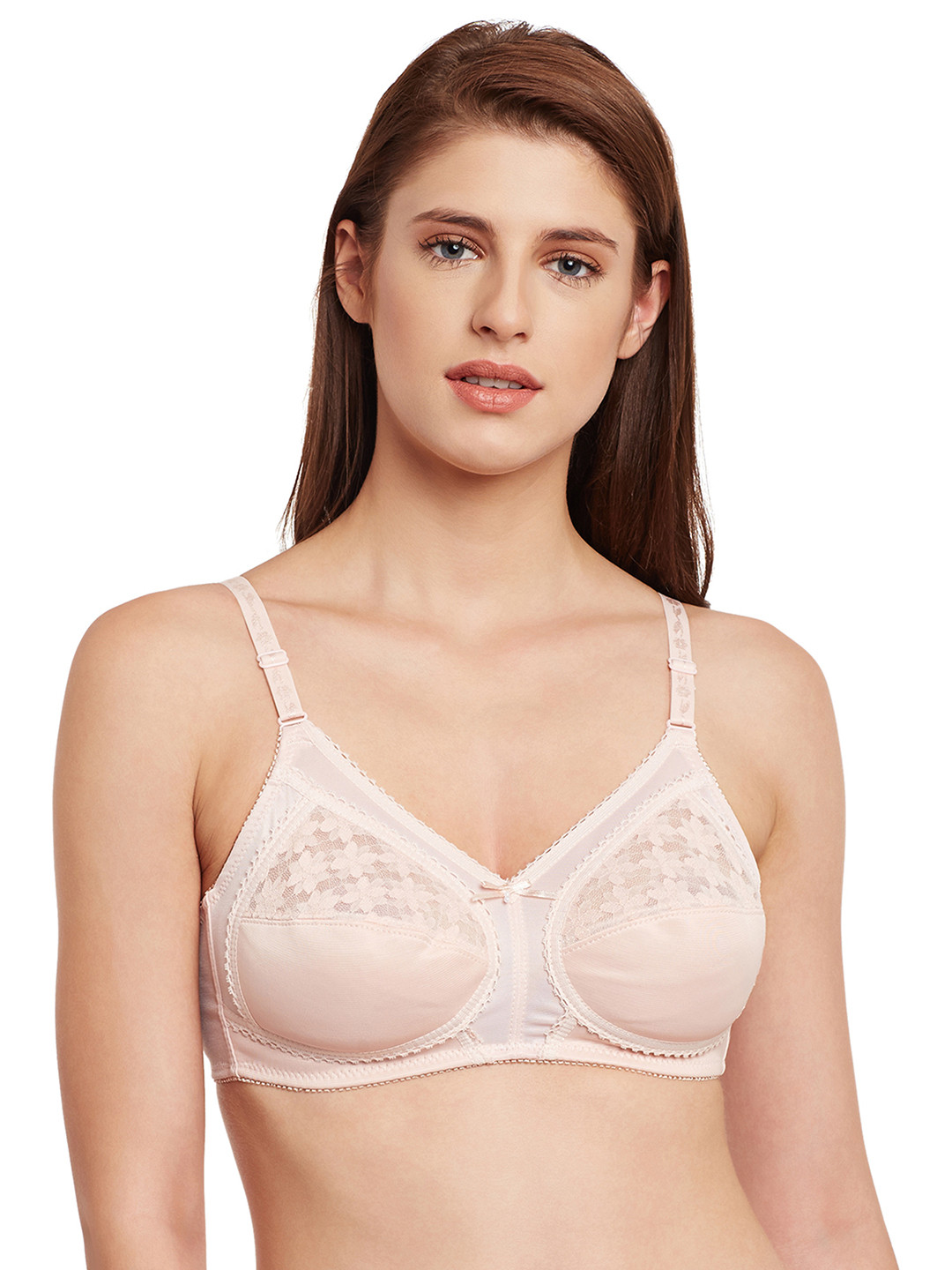 Buy SECRETT CURVES Pink Solid Non Wired Lightly Padded Minimizer Bra