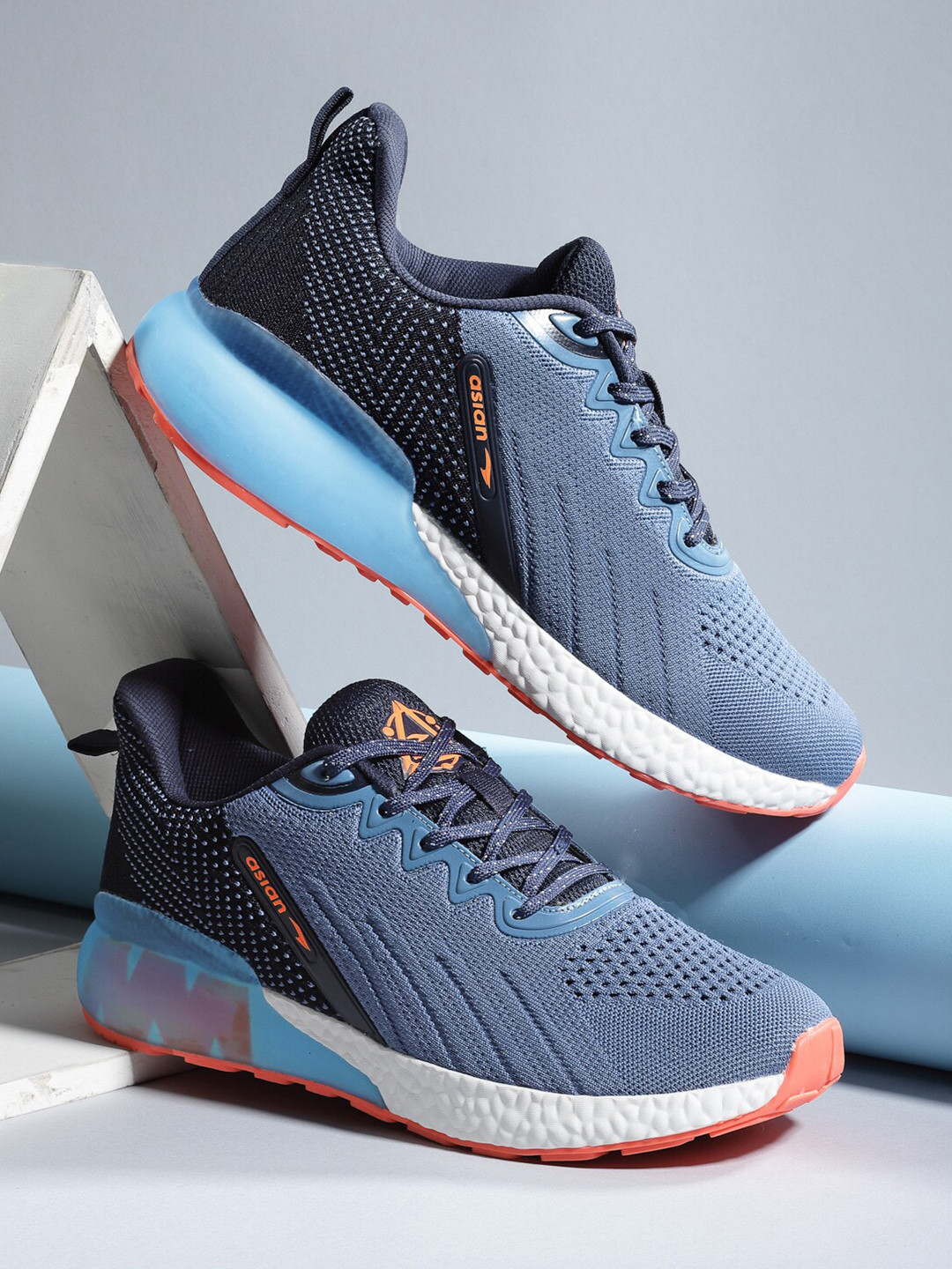 Buy ASIAN Men Blue Mesh Running Non Marking Shoes Sports Shoes for