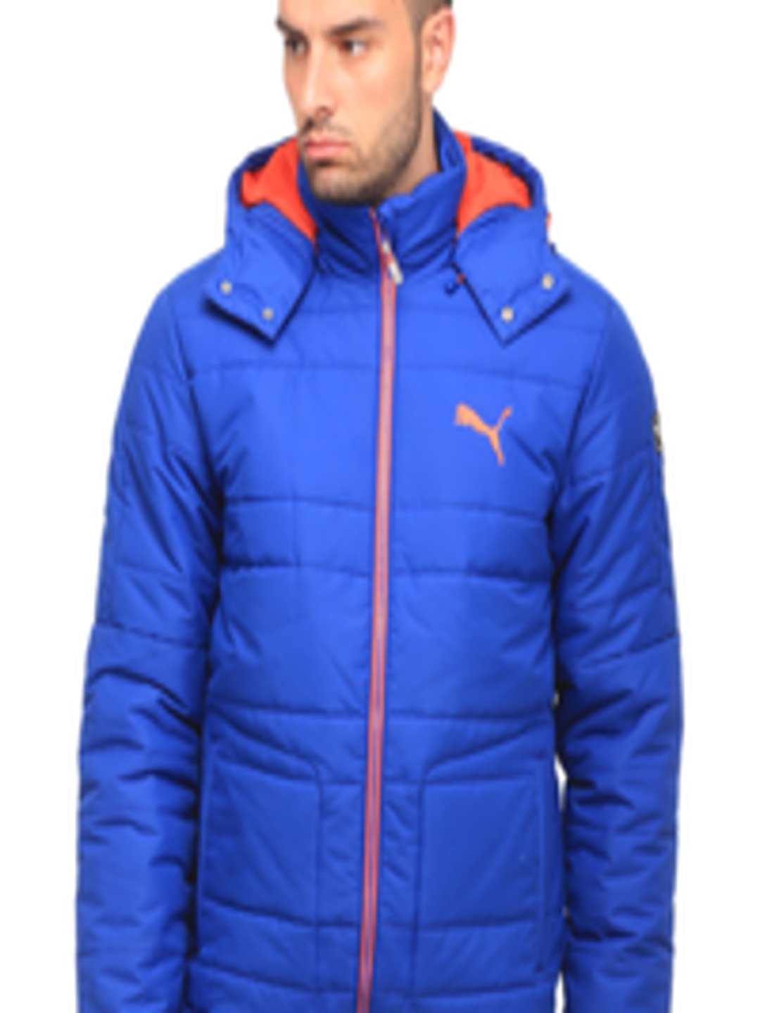 Buy Puma Men Blue Active Down Solid Padded Jacket With Detachable Hood ...