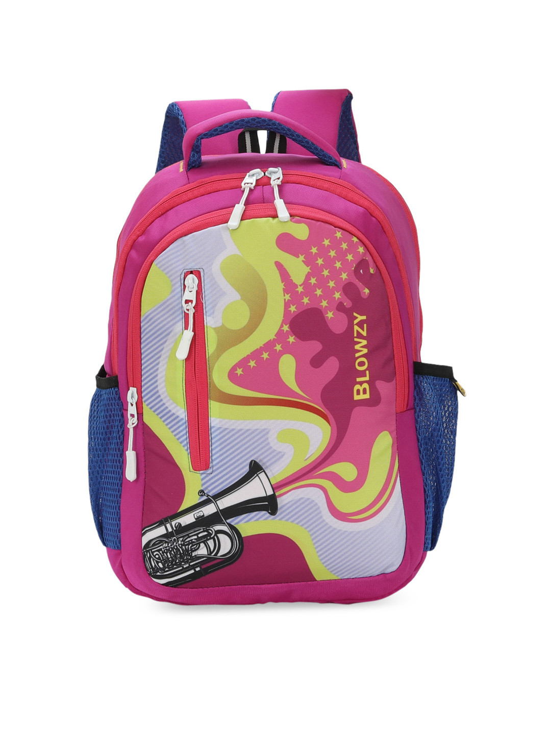 Buy Blowzy Bags Kids Pink & Yellow Graphic Backpack Backpacks for