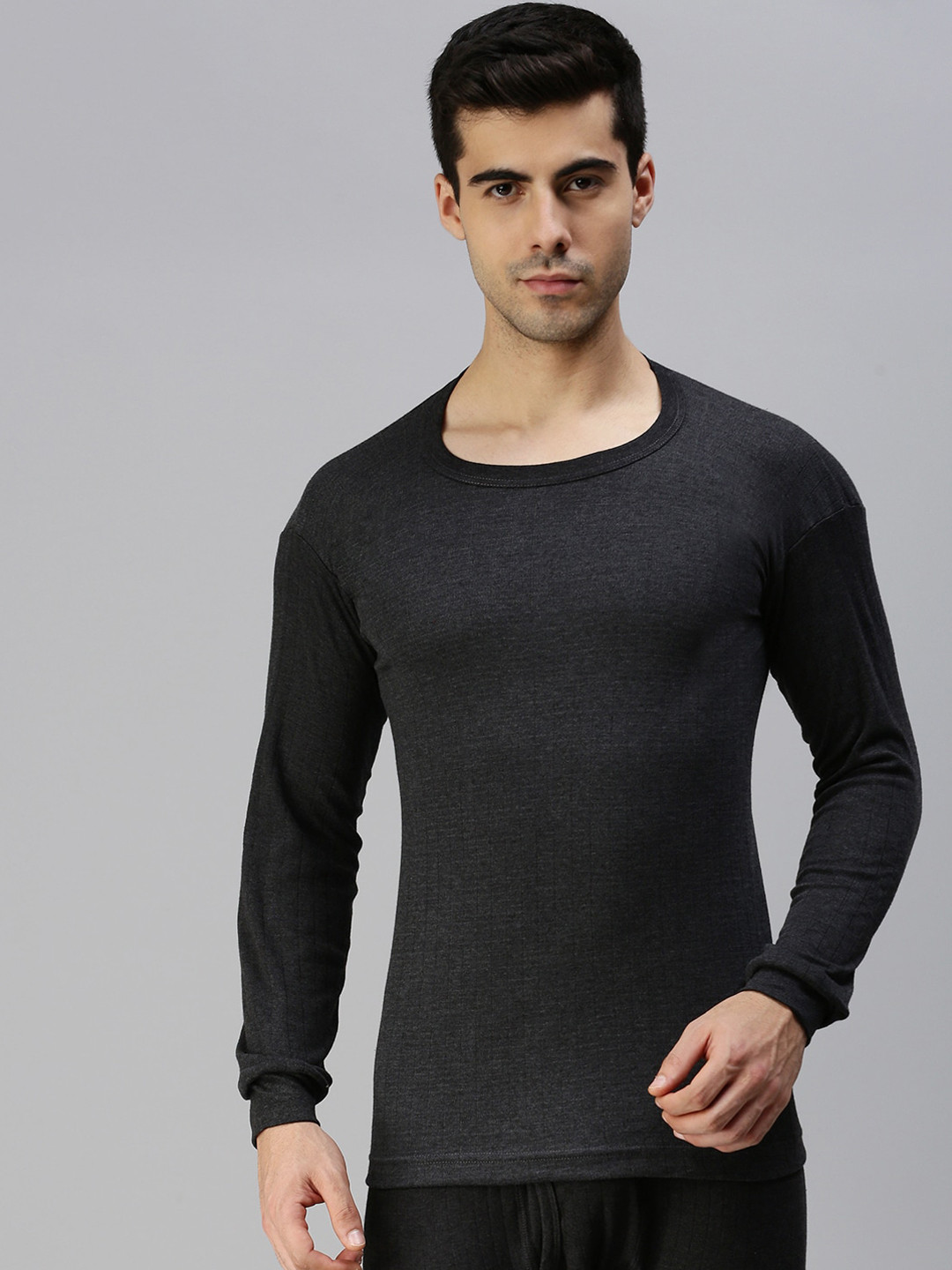 Buy LUX PARKER Men Black Solid Cotton Thermal Top Thermal Tops for