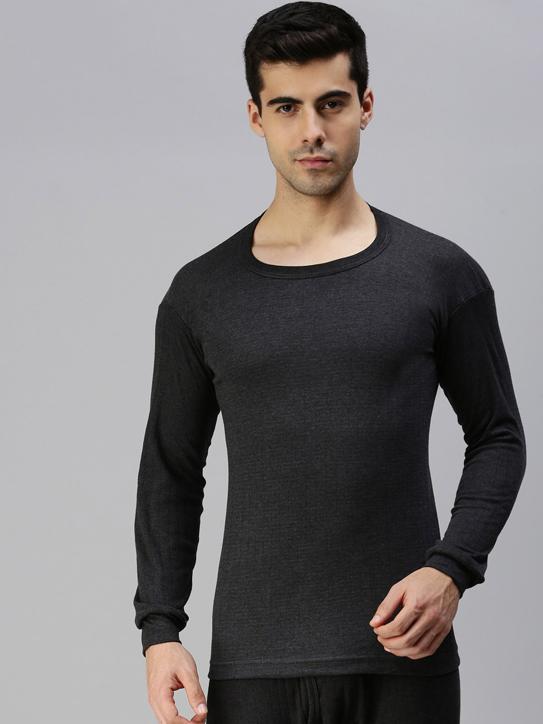 Buy LUX PARKER Men Black Solid Cotton Thermal Top Thermal Tops for