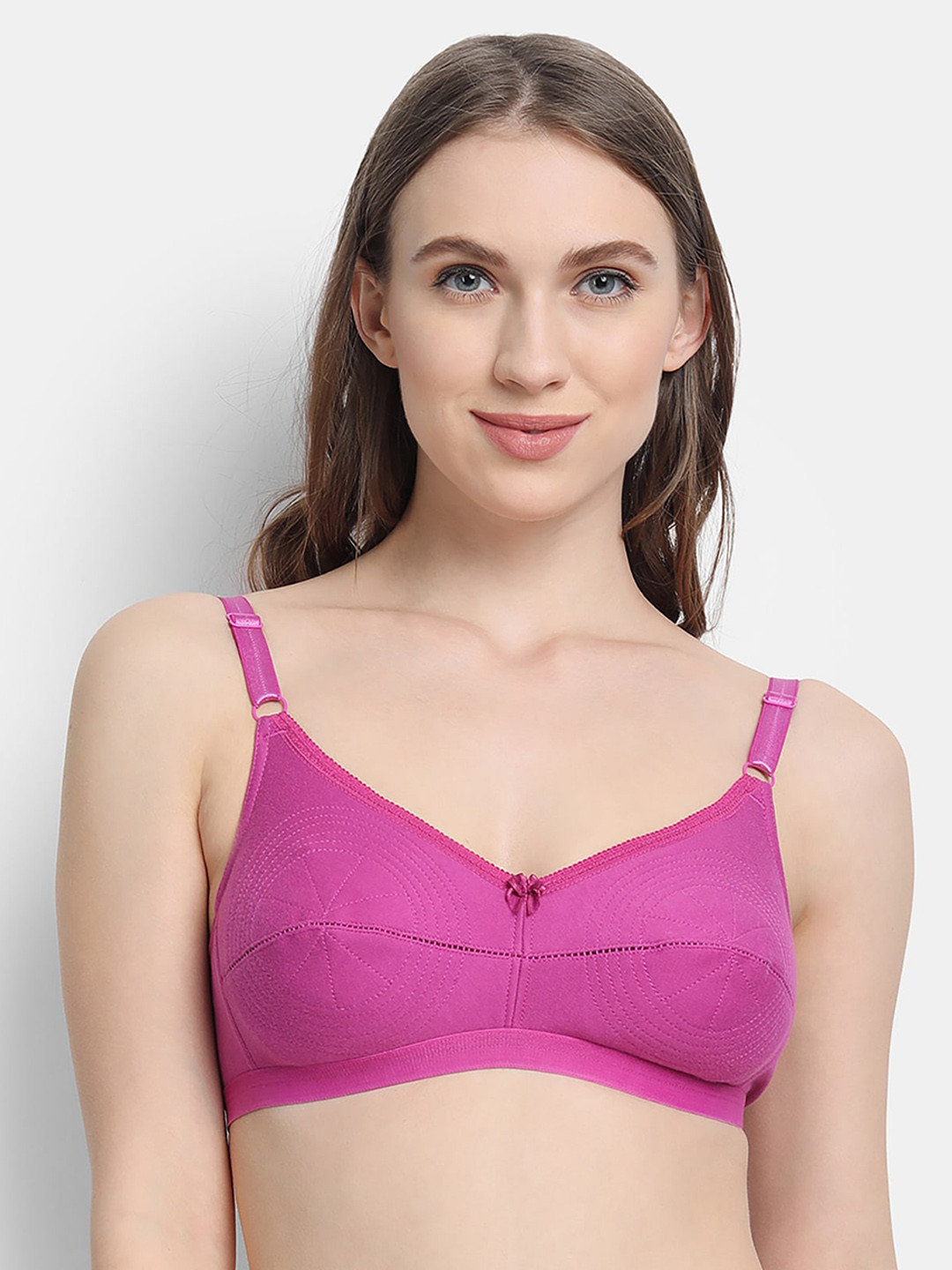 Buy VStar Pink Double Layered Cone Shaped Cotton Bra Bra for Women