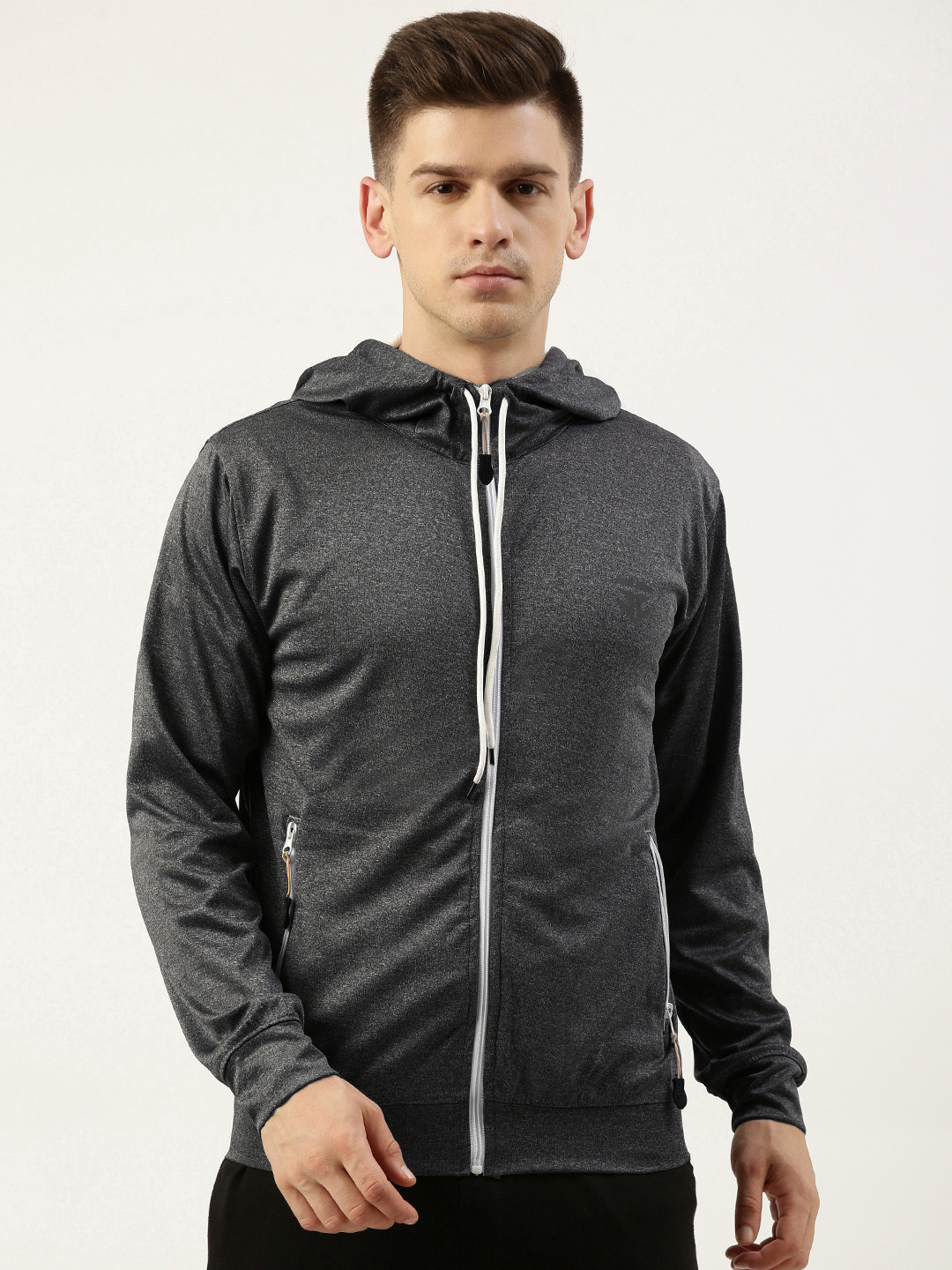 Buy Sports52 Wear Men Charcoal Grey Solid Lightweight Dry Fit Training