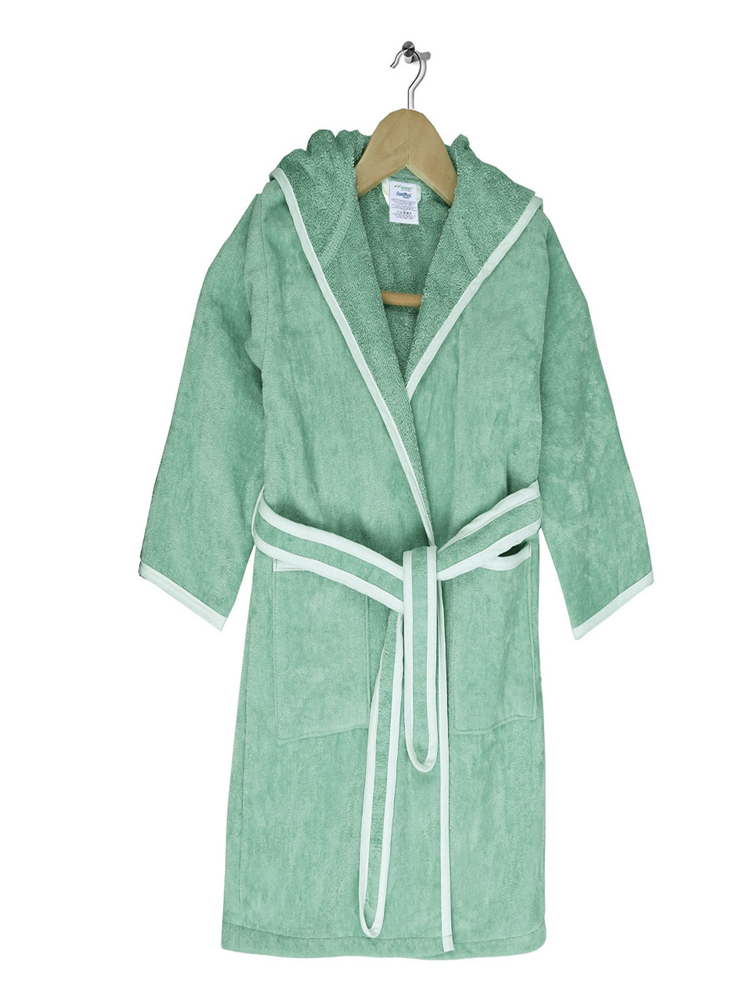 Buy MYTRIDENT Kids Green Solid 400 GSM Pure Cotton Bath Robe Bath