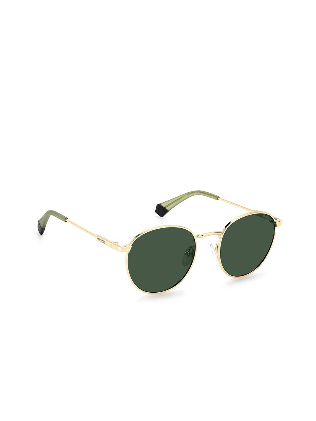 Buy Polaroid Unisex Green Lens & Gold Toned Round Sunglasses With