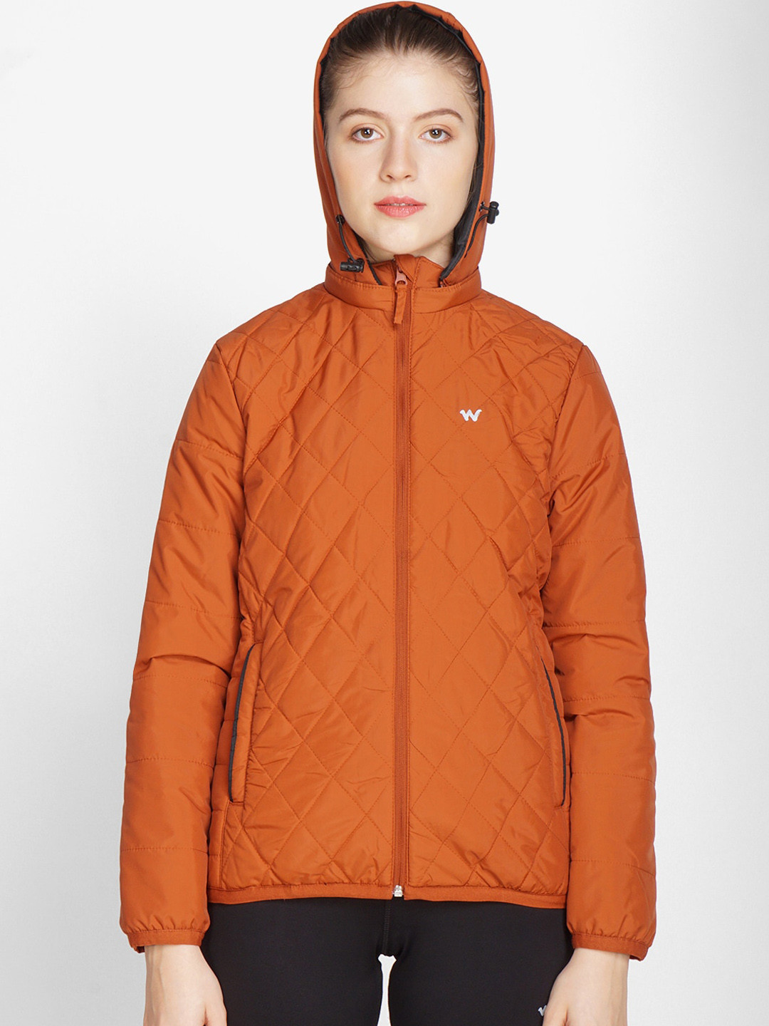 Buy Wildcraft Women Orange Lightweight Solid Quilted Jacket Jackets