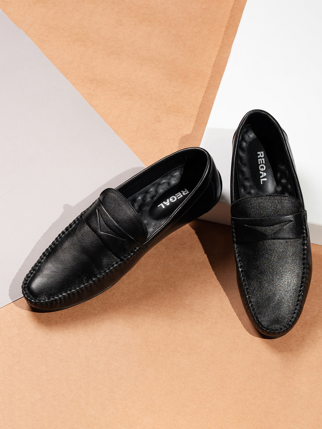 Buy Regal Men Black Leather Loafers Casual Shoes for Men 19835770