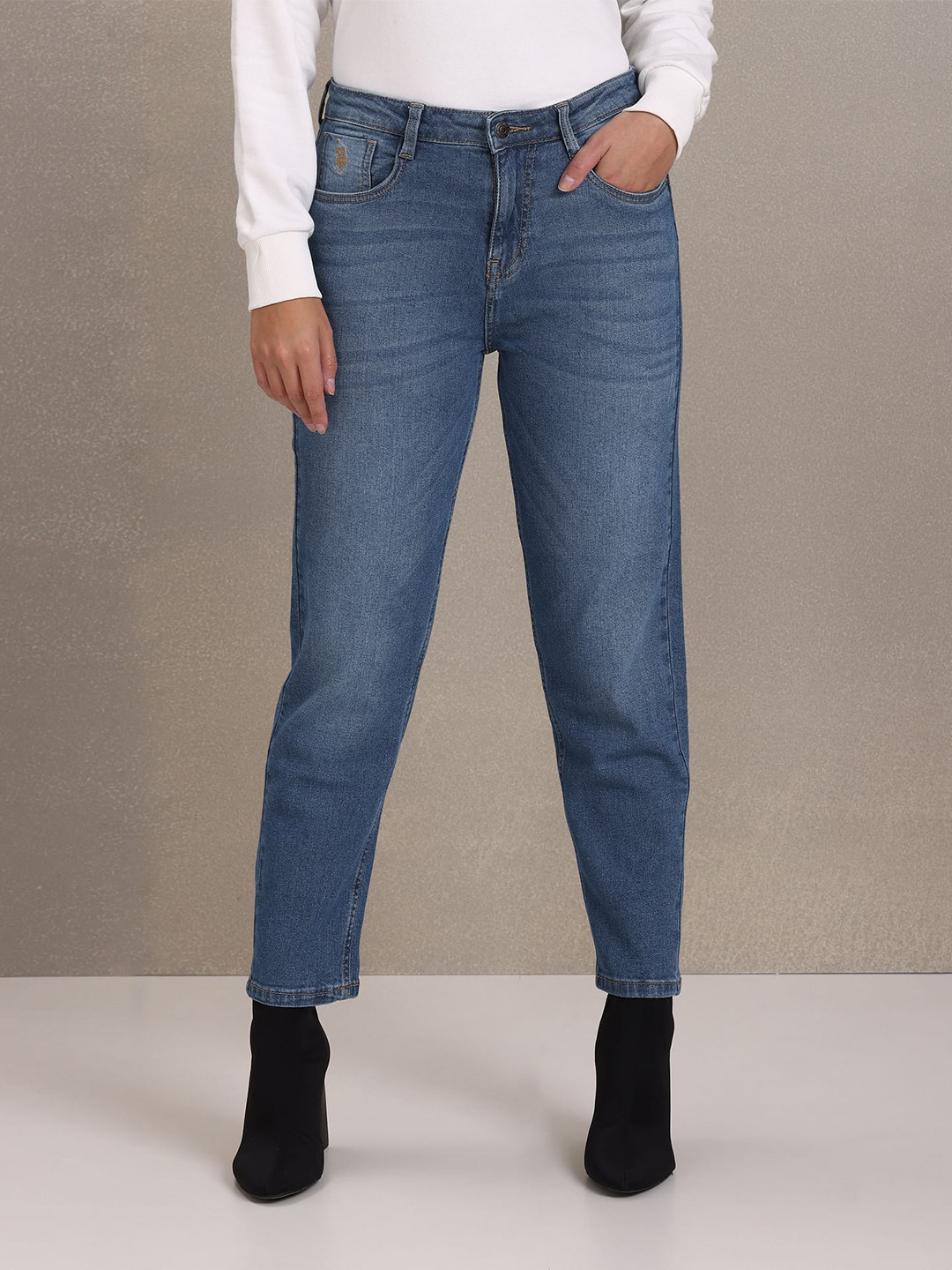 Buy U S Polo Assn Women Blue Light Fade Stretchable Jeans Jeans for