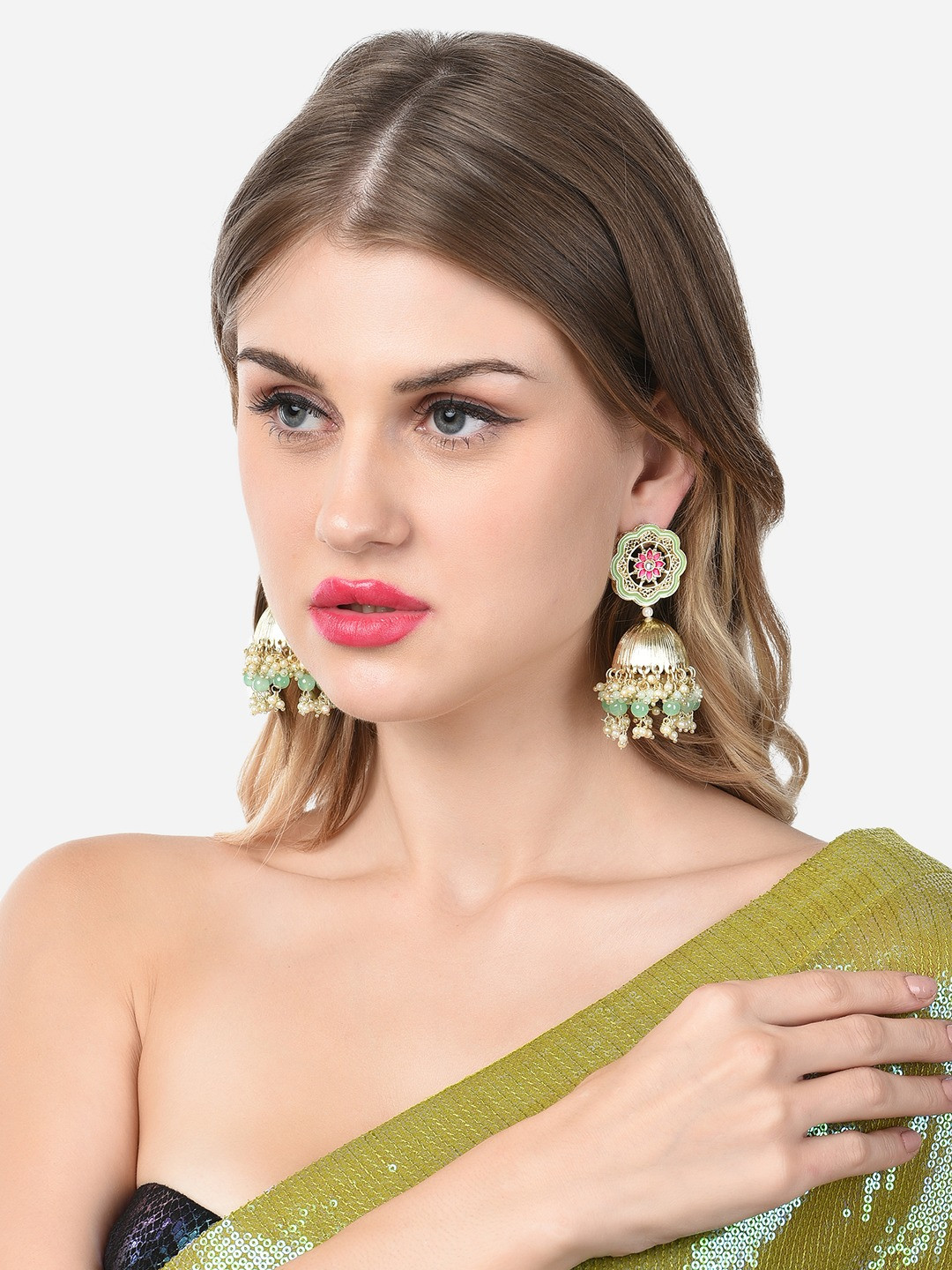 Meenakari earrings myntra clearance