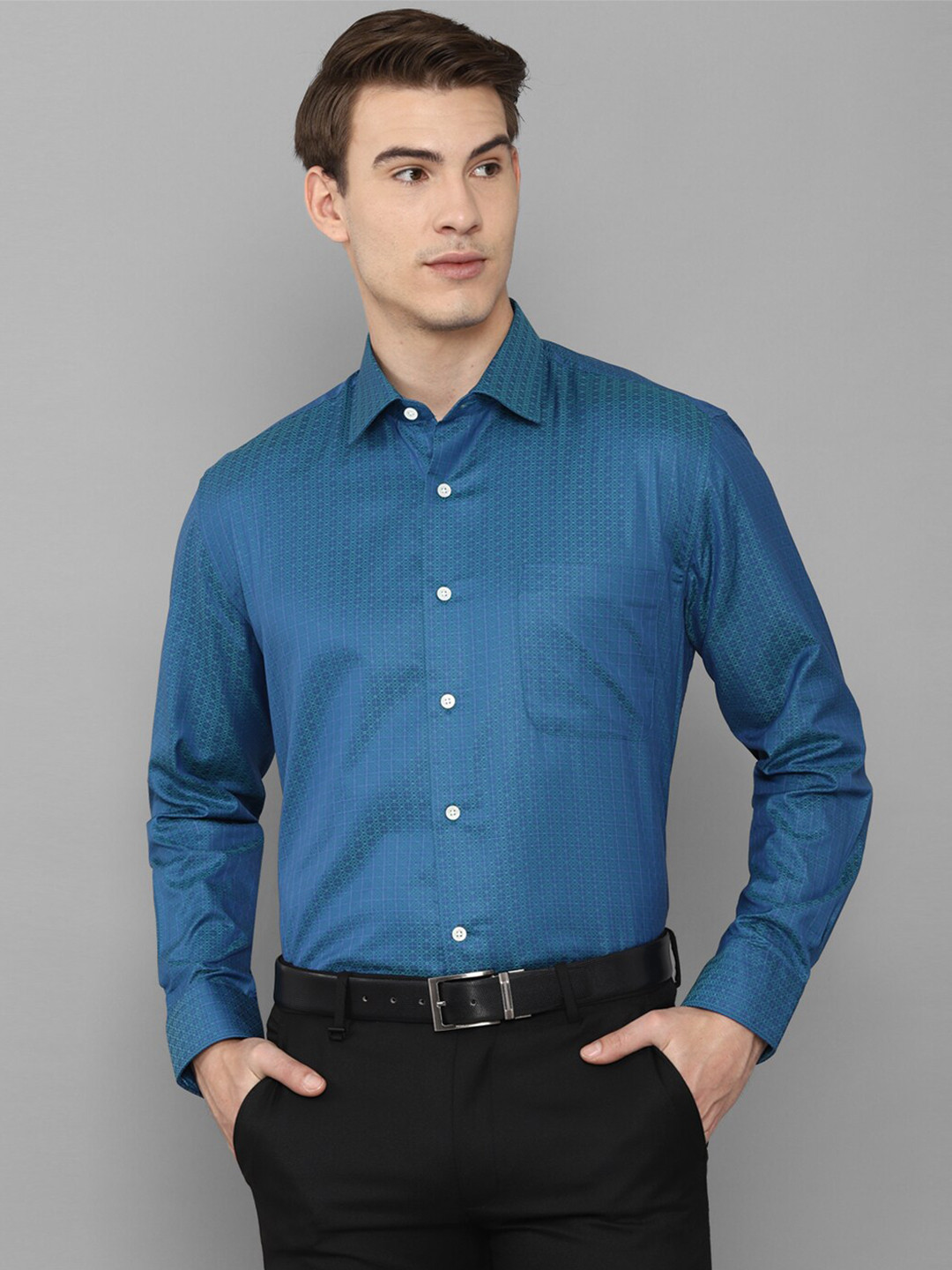 Buy Luxure By Louis Philippe Men Blue Formal Shirt Shirts for Men