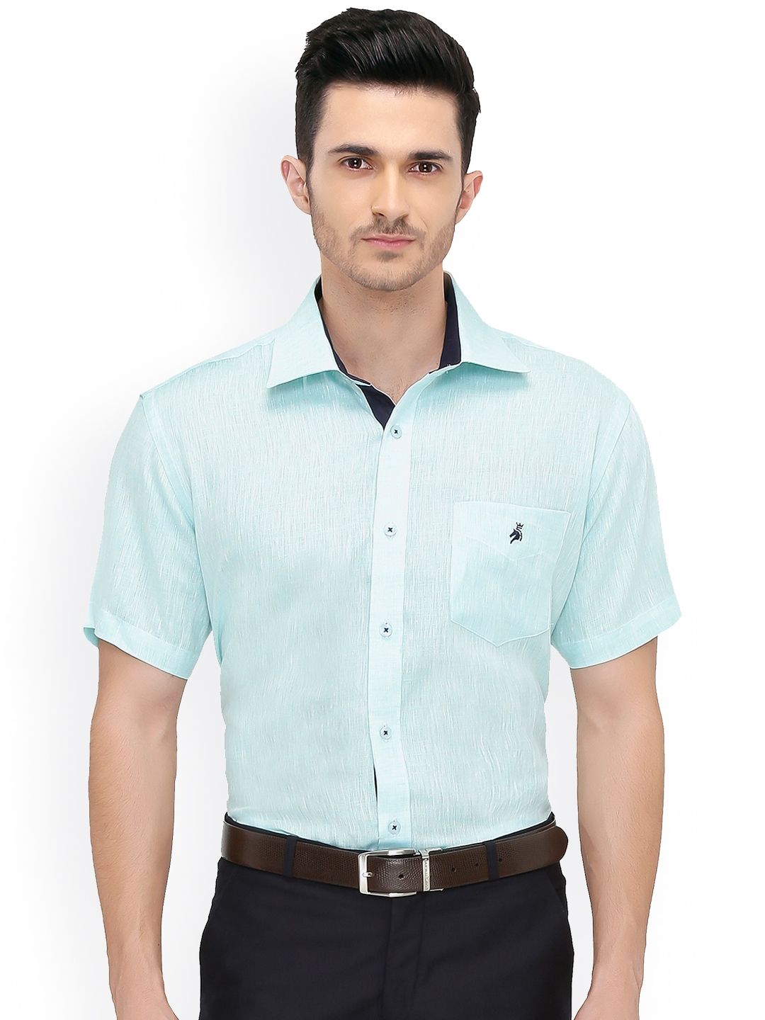 Buy Khoday Williams Men Blue Smart Slim Fit Solid Formal Shirt - Shirts ...