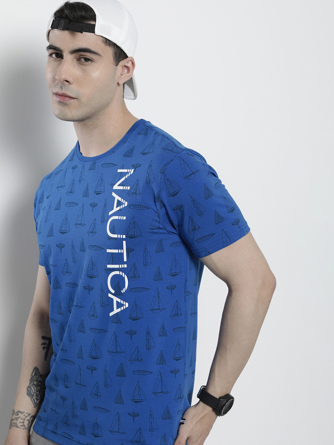 Nautica T-shirt à manches courtes 100 % coton pour homme à motif de la