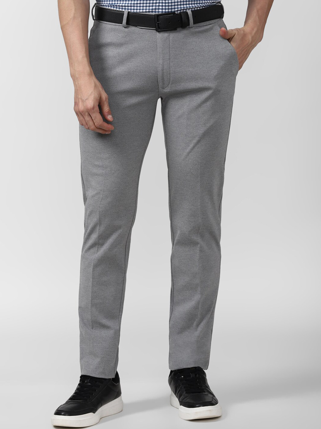 Buy Peter England Men Grey Slim Fit Trousers Trousers for Men 19854486 Myntra