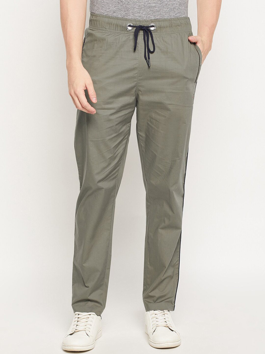 Men's Green Silk Plaid Track Pants