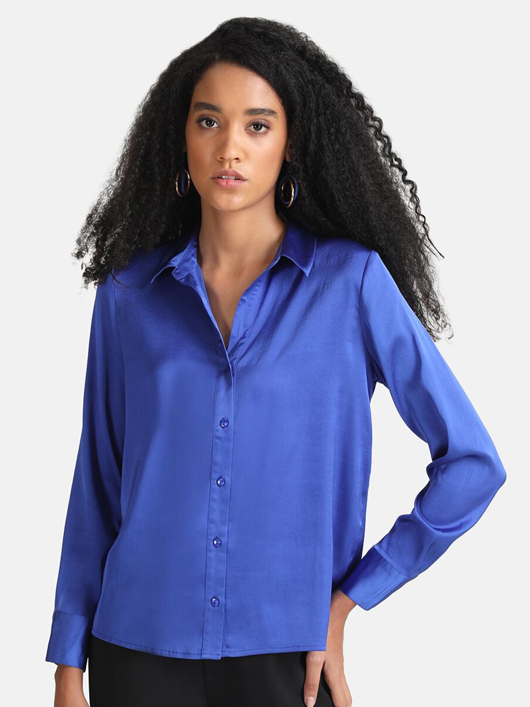 Buy Kazo Women Blue Classic Formal Satin Shirt - Shirts for Women 19858220 | Myntra