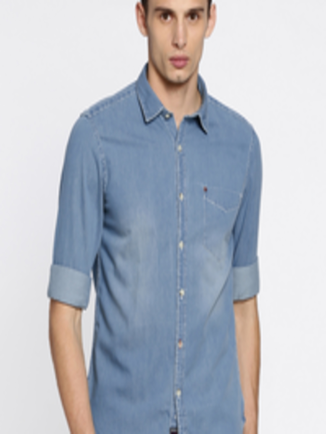 Buy Lee Cooper Men Blue Contemporary Regular Fit Faded Casual Shirt ...