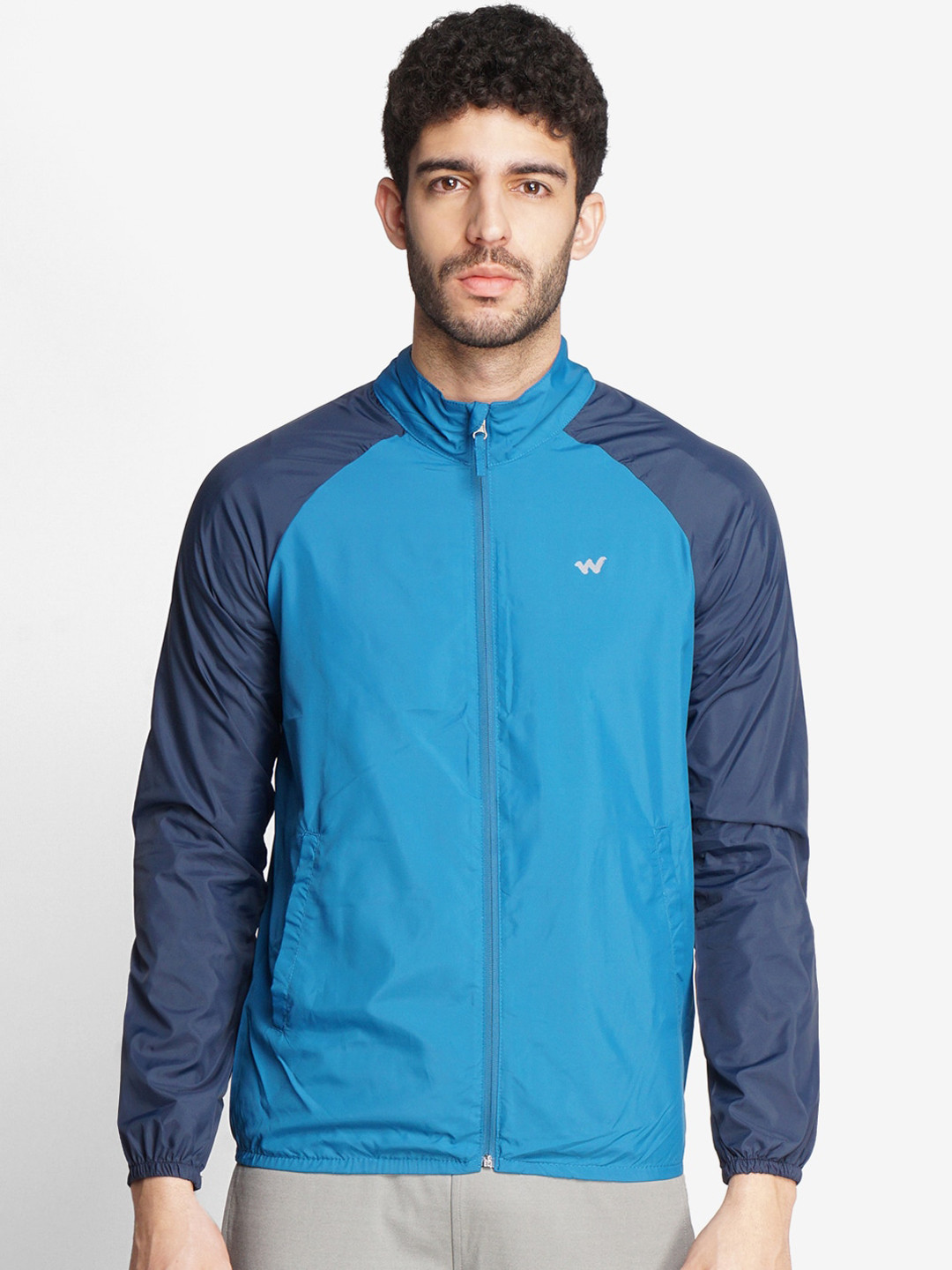 Buy Wildcraft Men Blue Colourblocked Lightweight Sporty Jacket