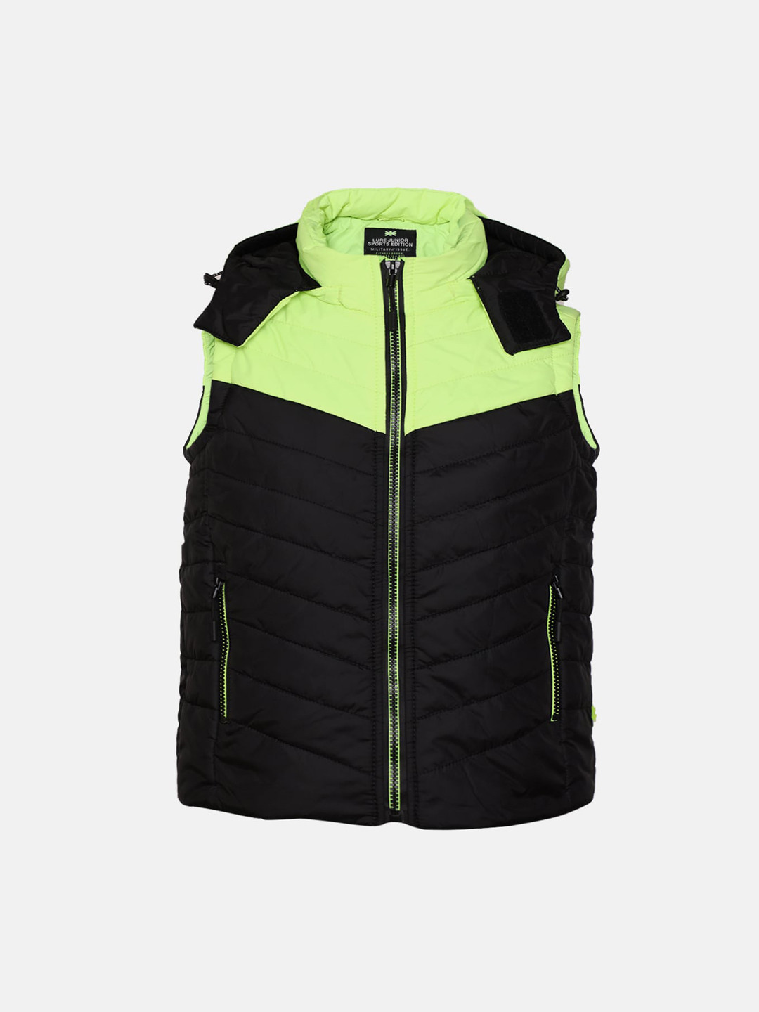 Buy LURE JUNIOR Boys Fluorescent Green Black Colourblocked Outdoor