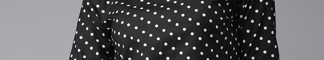 Buy HERE&NOW Women Black Polka Dot Pure Cotton Top - Tops for Women ...