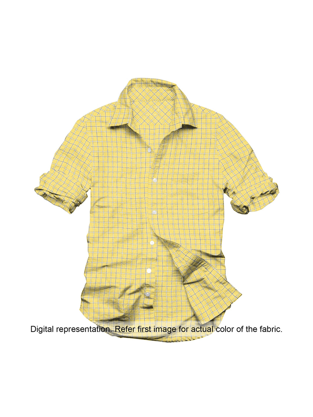 Buy Linen Club Men Yellow Checked Pure Linen Shirt Sustainable Clothing