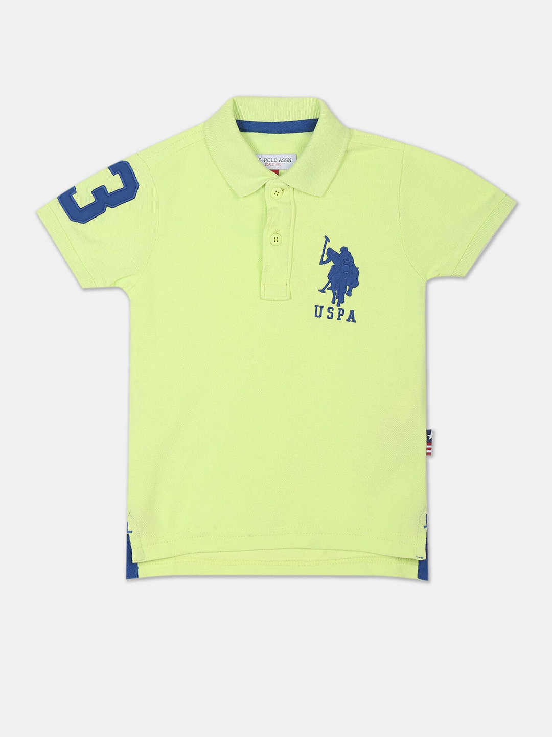 Buy U S Polo Assn Kids Boys Green Polo Collar Pure Cotton T Shirt