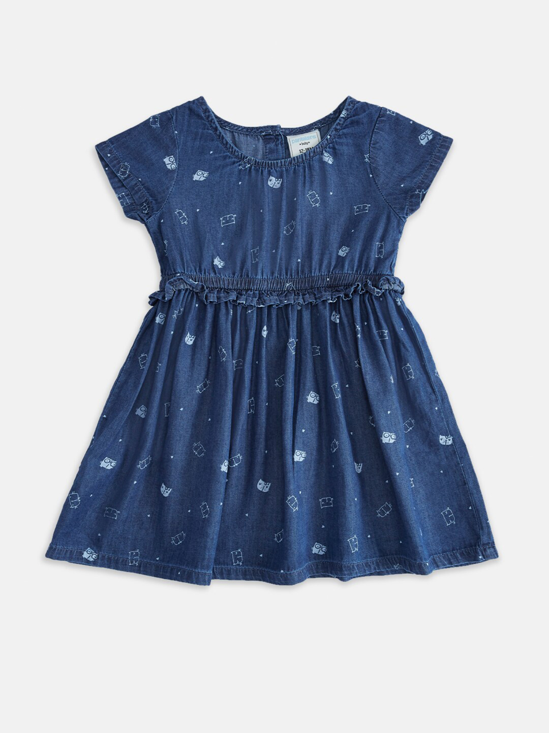 Buy Pantaloons Baby Girls Blue Printed Fit & Flare Dress Dresses for