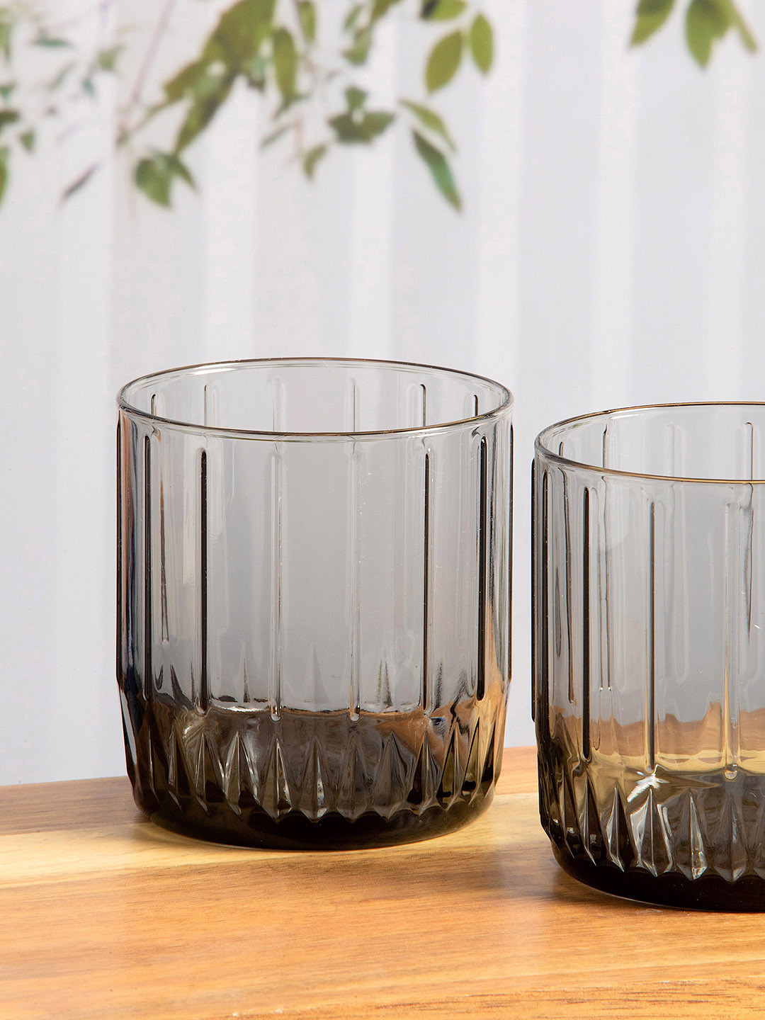 Buy Pasabahce Set Of 6 Black Solid Glass Leia Tumbler 265 ML Each