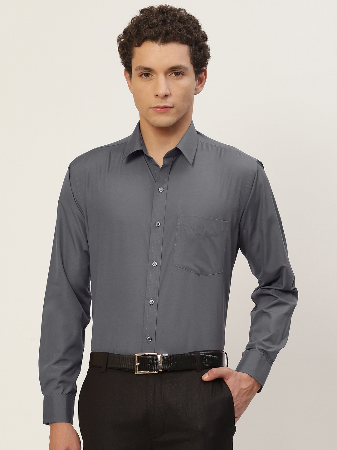 Buy English Navy Men Grey Slim Fit Formal Shirt Shirts For Men 