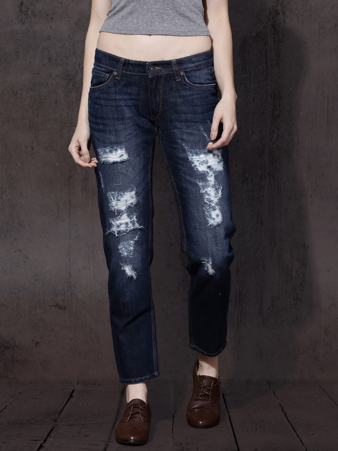 highly distressed jeans