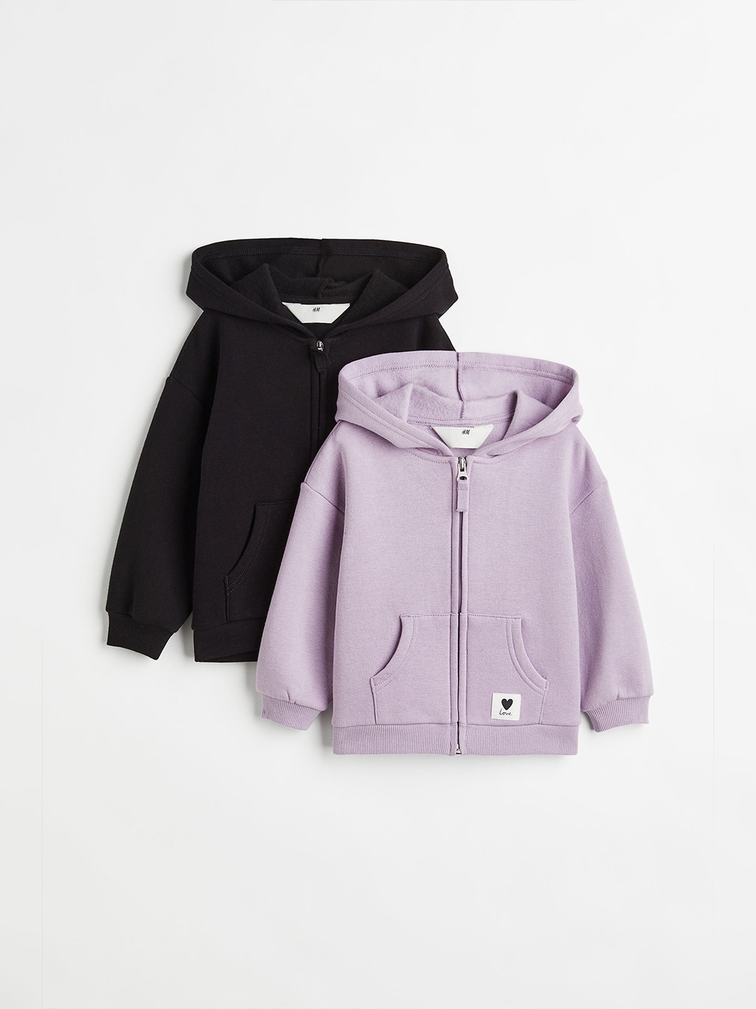 Buy H&M Girls 2 Pack Zip Through Hoodies - Sweatshirts for Girls 19893268 | Myntra