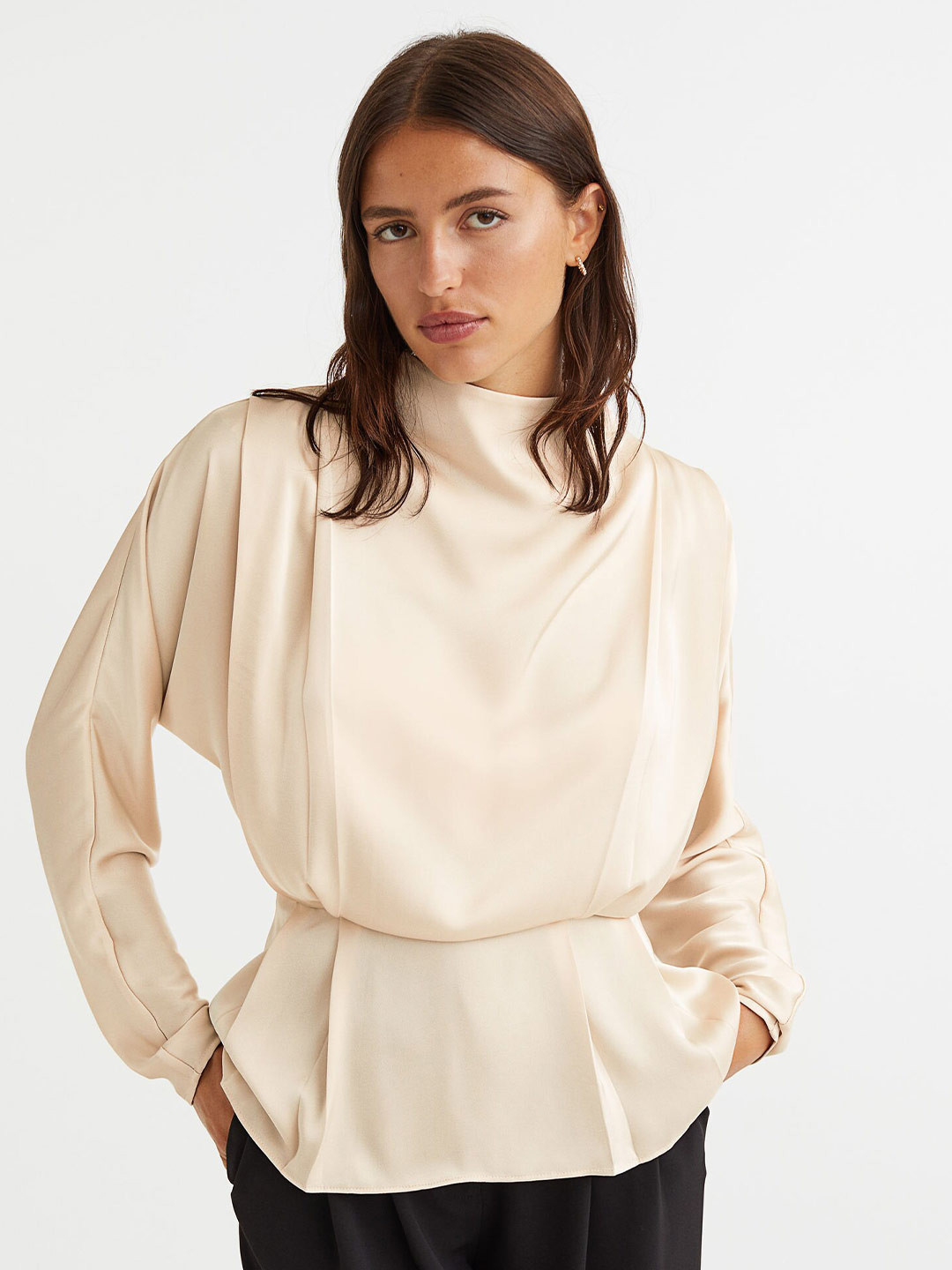 Buy H&M Women Beige Satin Blouse Tops for Women 19893658 Myntra