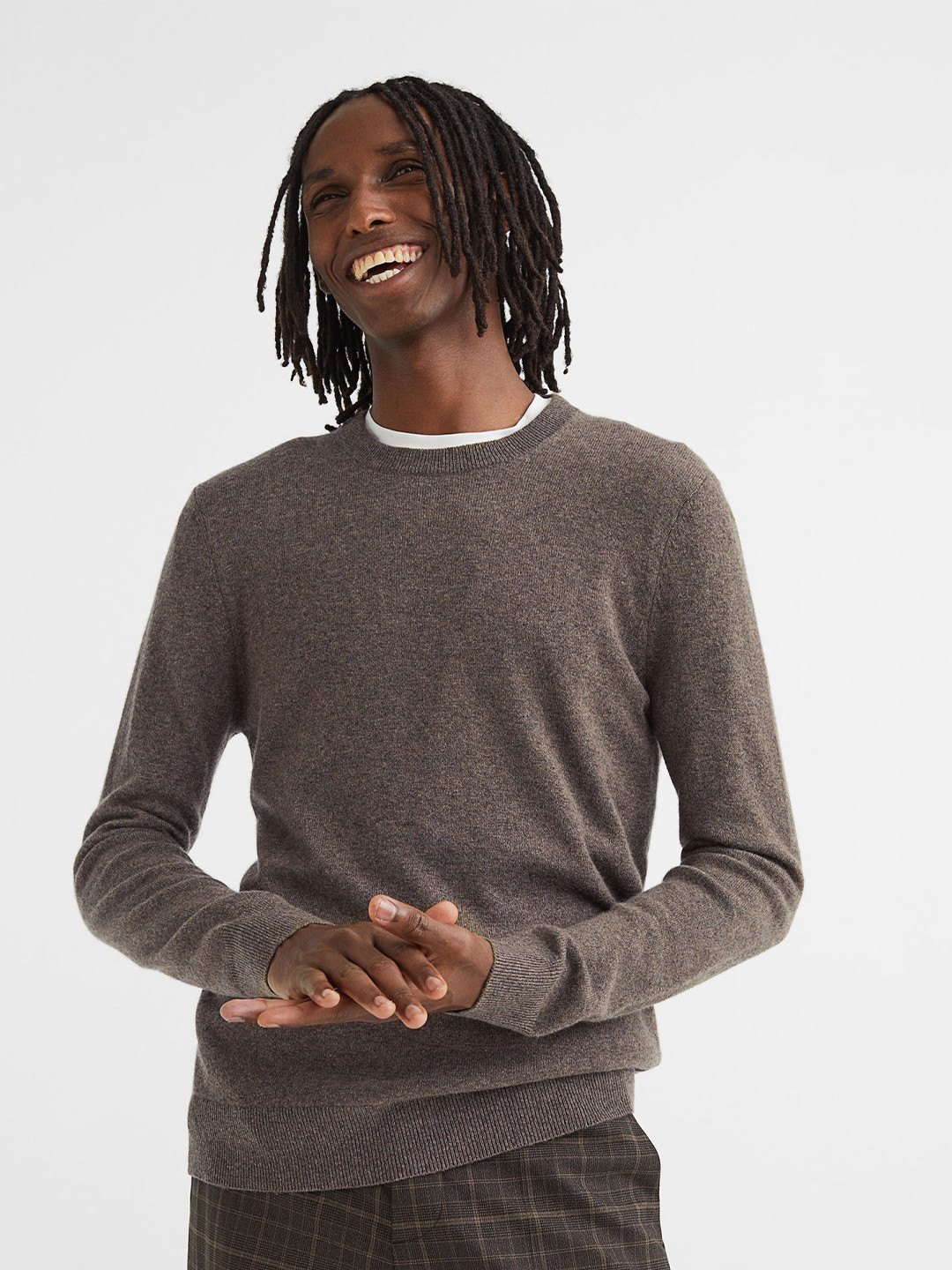 Buy H&M Men Brown Cashmere Jumper - Sweaters for Men 19893730 | Myntra