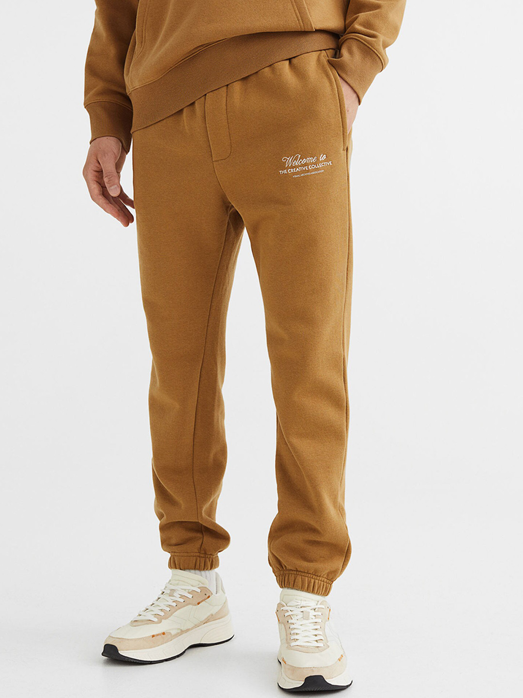 Buy H&M Men Beige Slim Fit Joggers Trousers for Men 19893960 Myntra