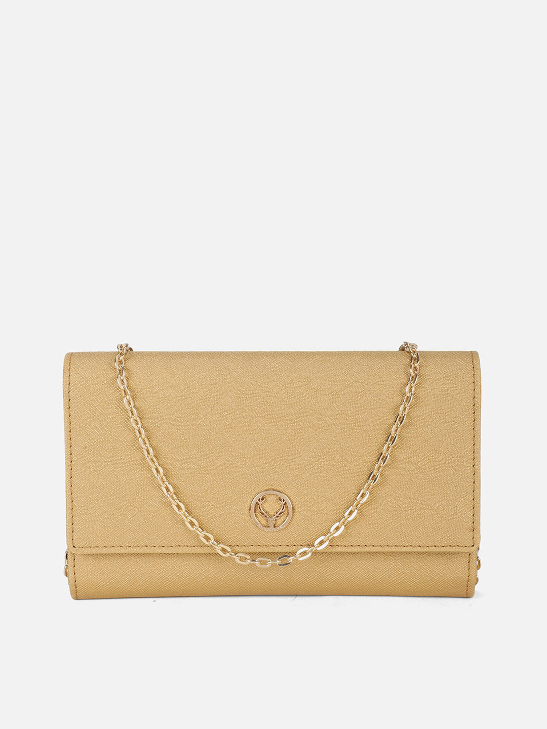 Buy Allen Solly Gold Toned Textured Envelope Clutch Clutches for