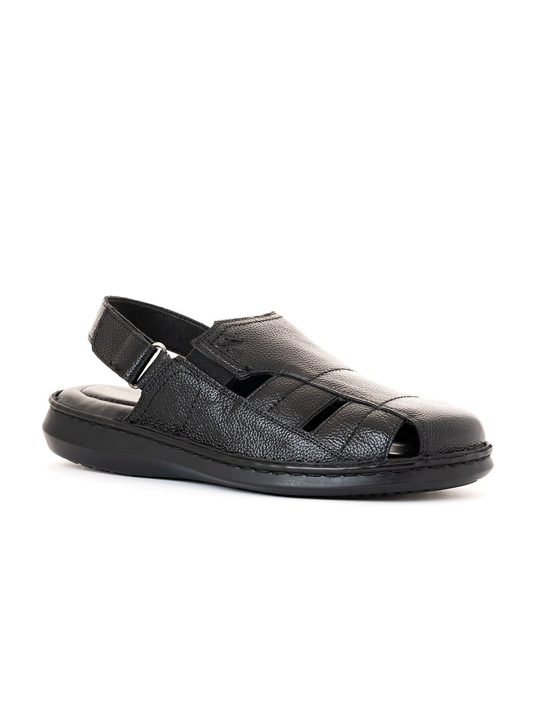Buy Khadims Men Black Leather Comfort Sandals Sandals for Men