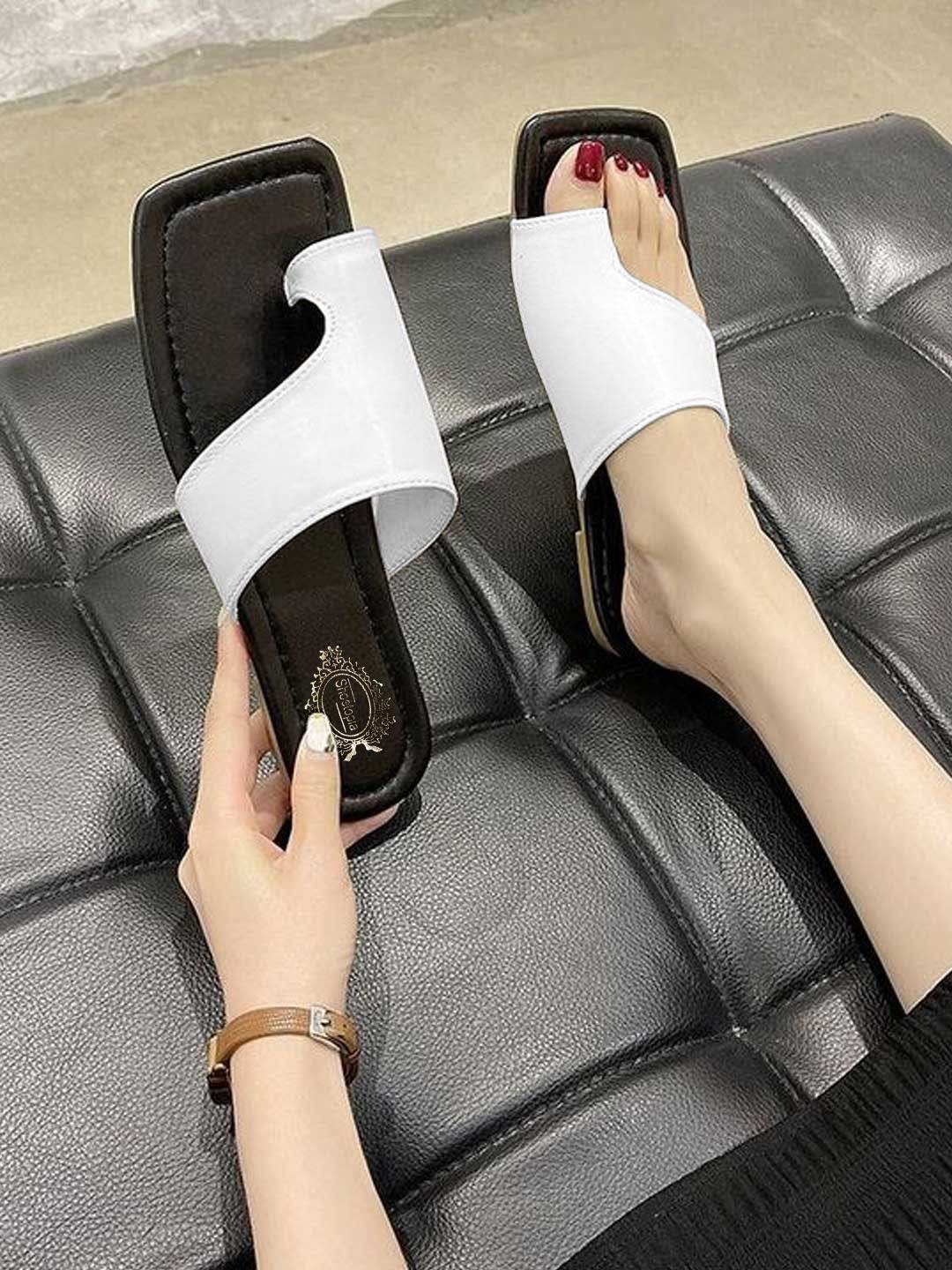 open toe flats for ladies
