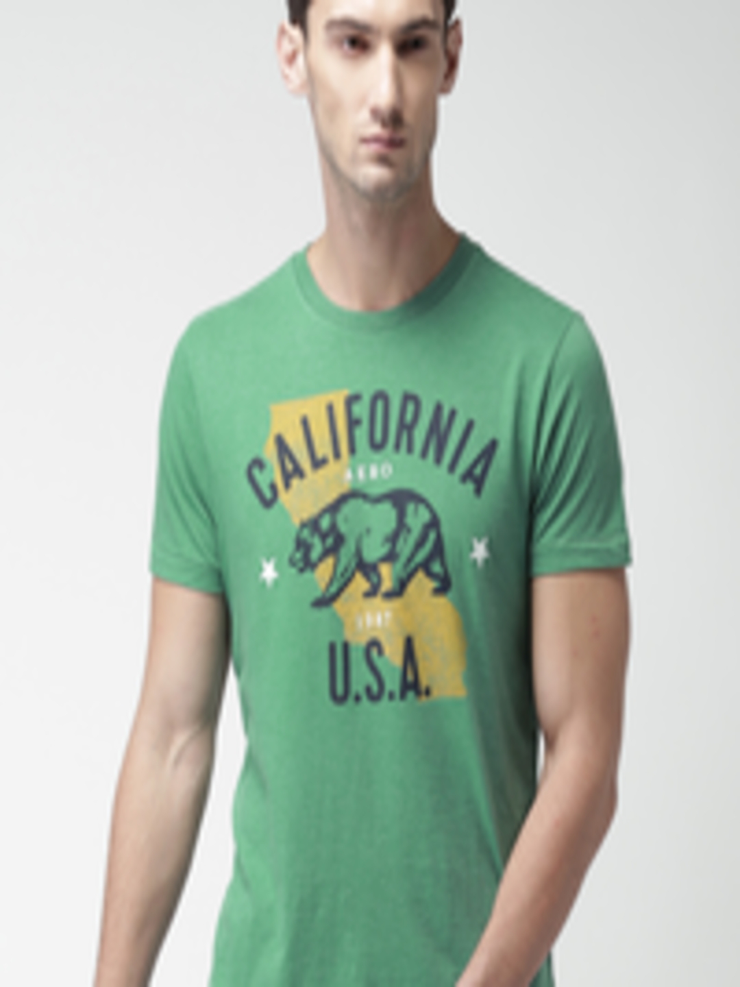Buy Aeropostale Men Green Printed Round Neck T Shirt - Tshirts for Men ...