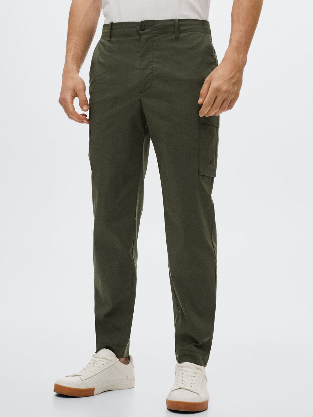 Buy MANGO MAN Olive Green Sustainable Cargos Trouser Trousers for Men