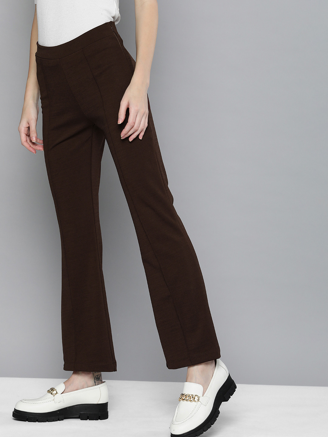 Women's Black Comfort Flared Bootcut Trousers