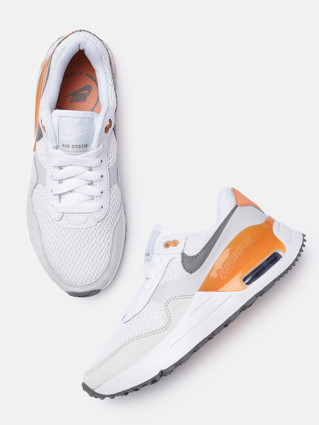 Buy Nike Women White AIR MAX SYSTM Woven Design Leather Sneakers ...