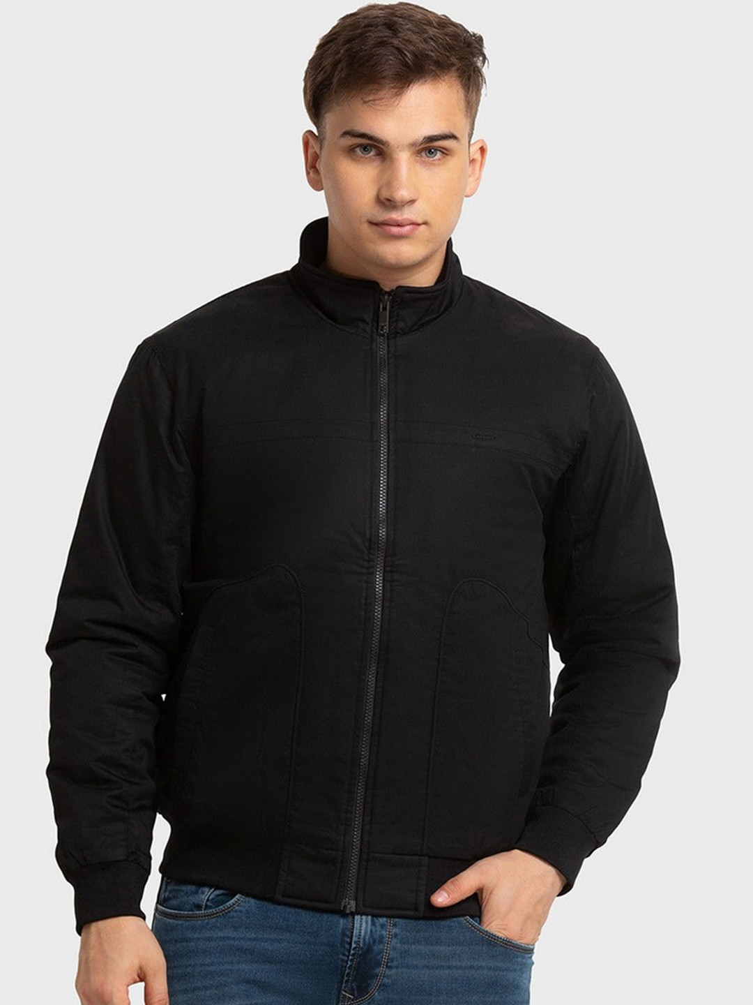 Men Black Bomber Jacket