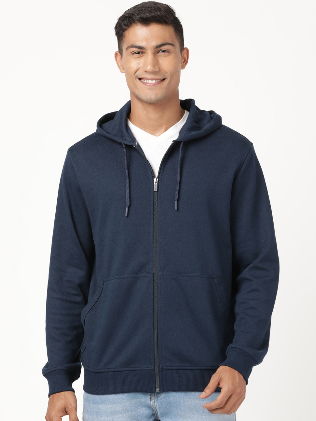 Buy Jockey Men Blue Hooded Bomber Jacket Jackets for Men 19940188