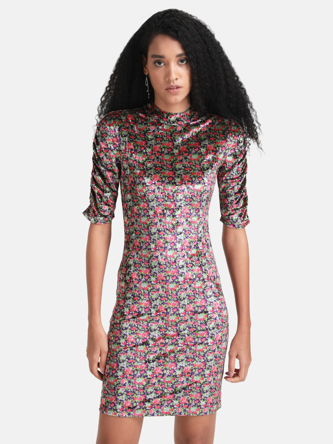 Buy Kazo Purple Floral Velvet Sheath Dress Dresses for Women 19940360