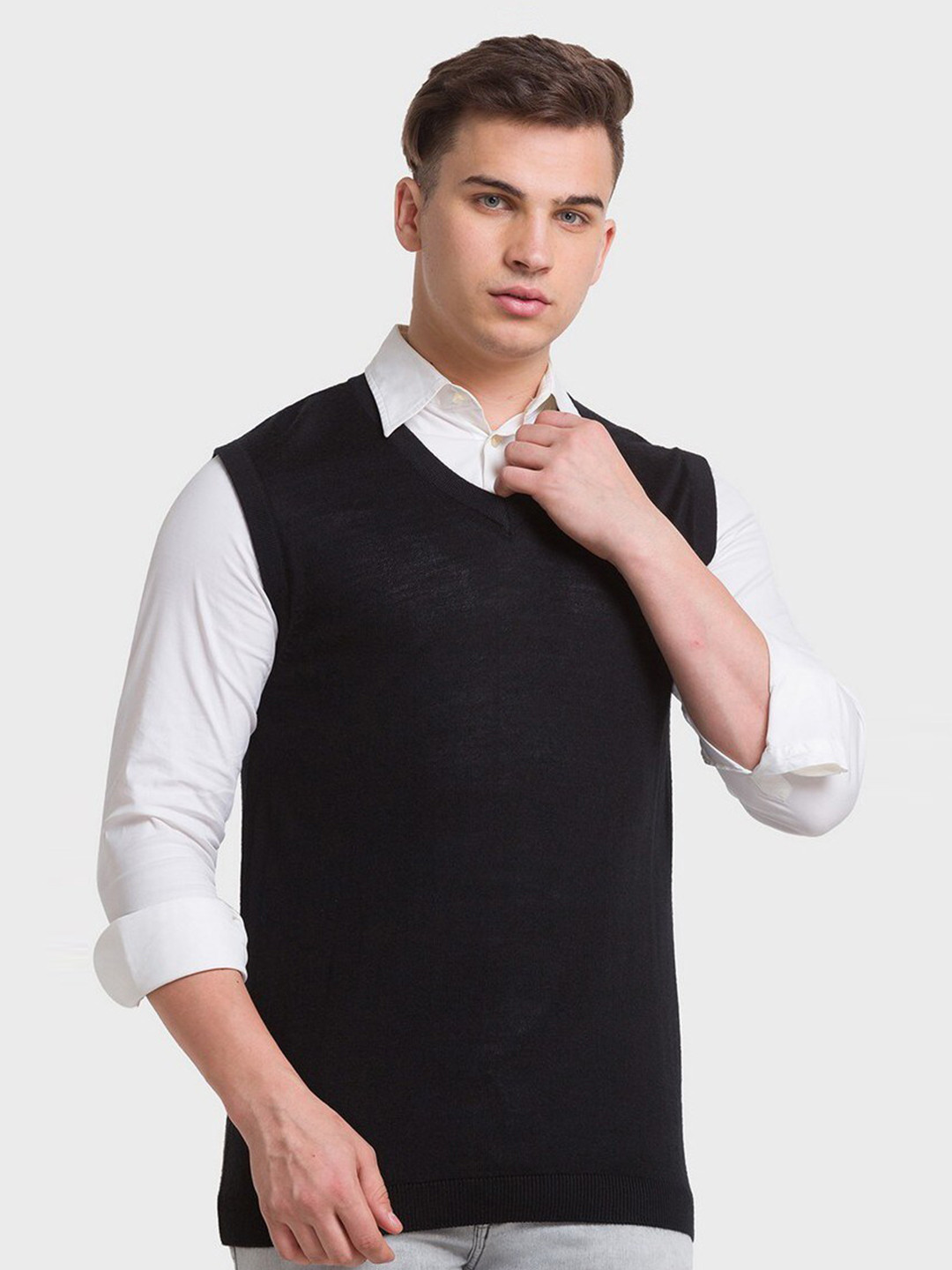 Buy ColorPlus Men Black Sweater Vest Sweaters for Men 19942116 Myntra