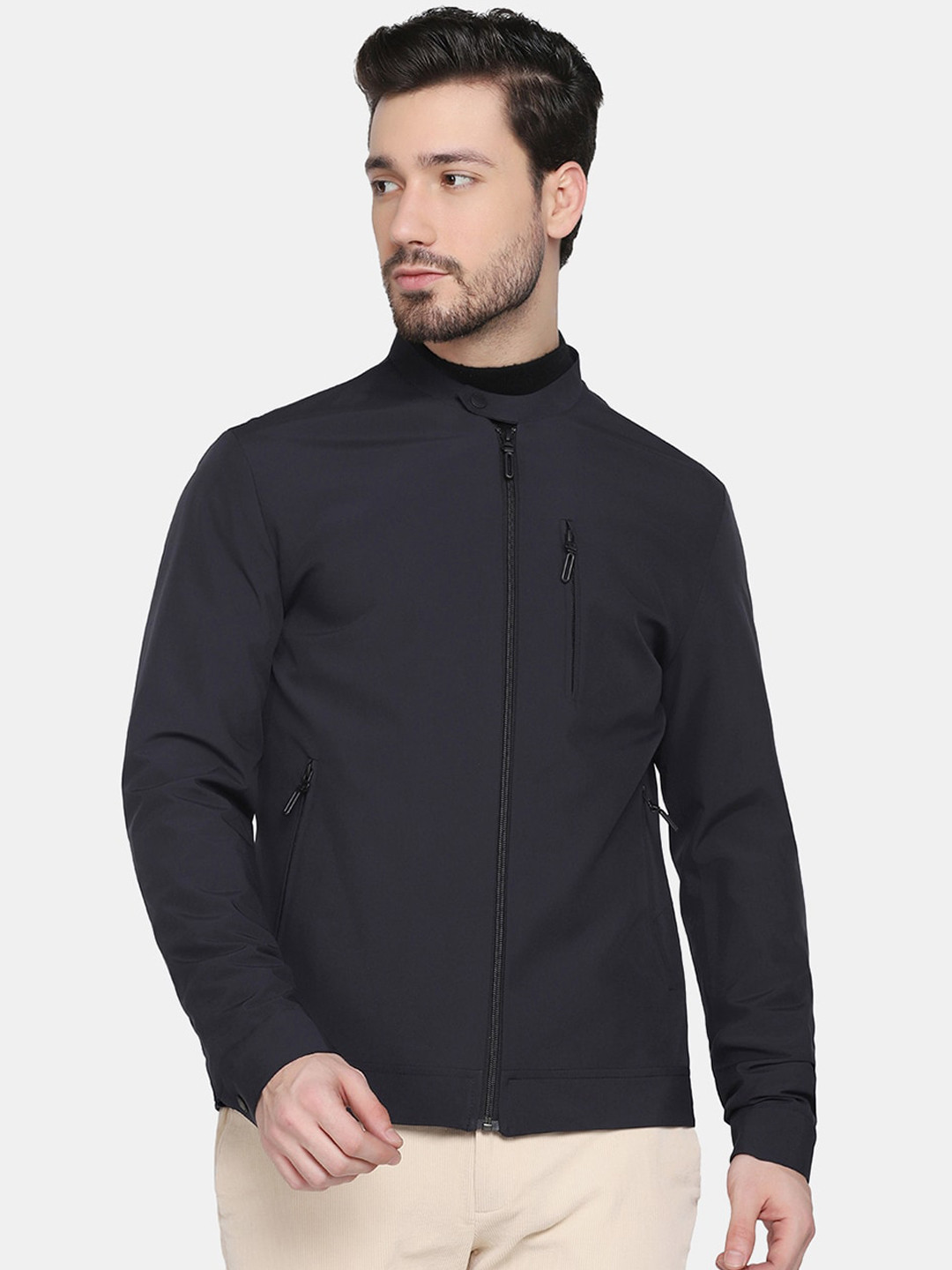 Buy Blackberrys Men Navy Solid TechPro Jacket Jackets for Men