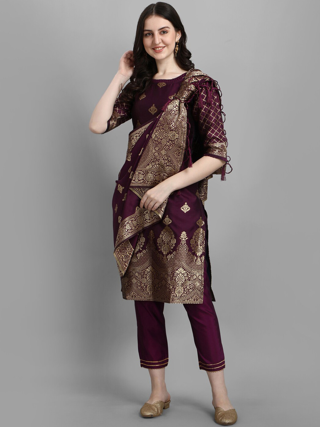 vredevogel women kurta pant and dupatta set