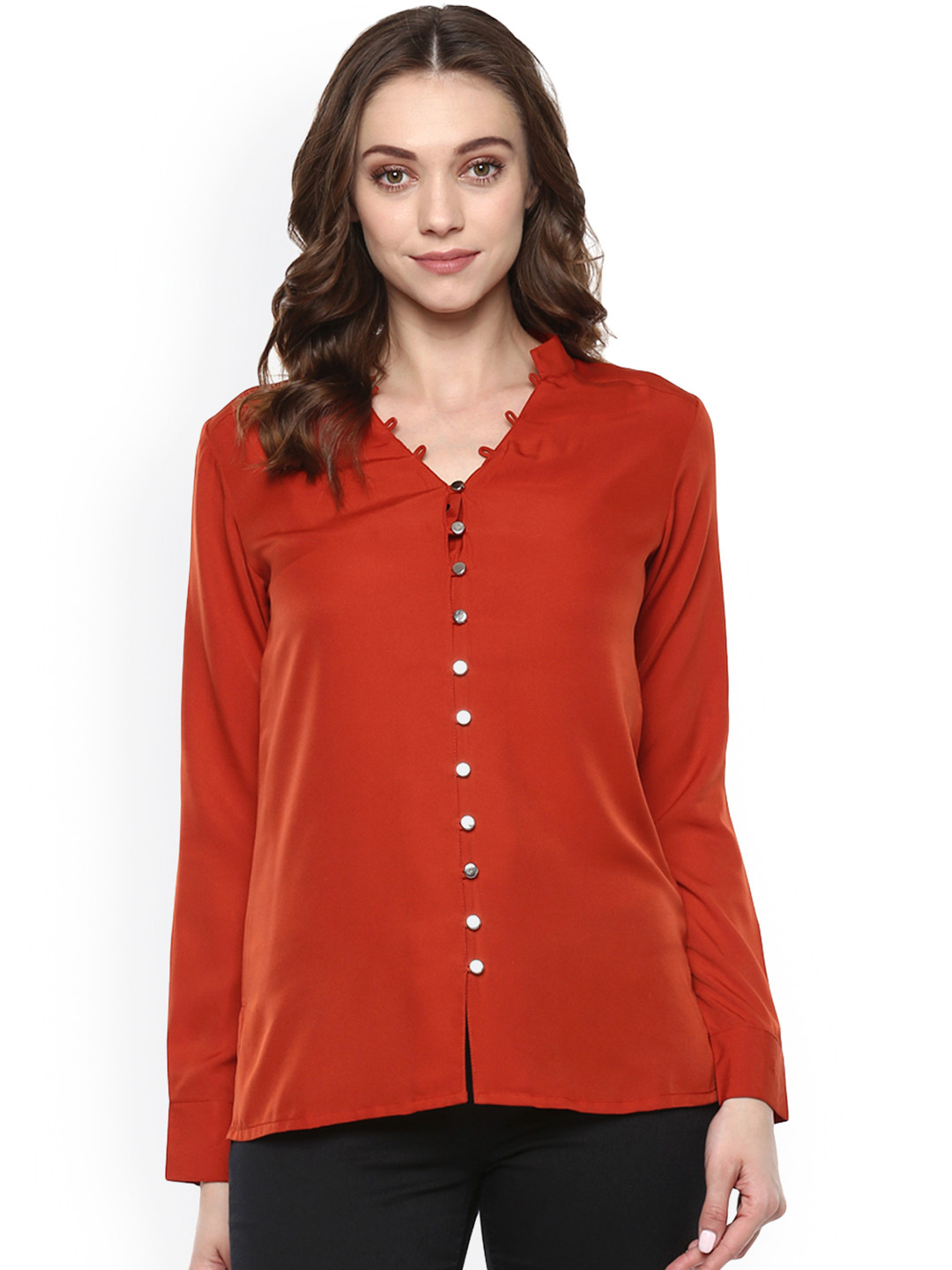 Buy Color Cocktail Women Rust Red Solid Top Tops for Women 1995467