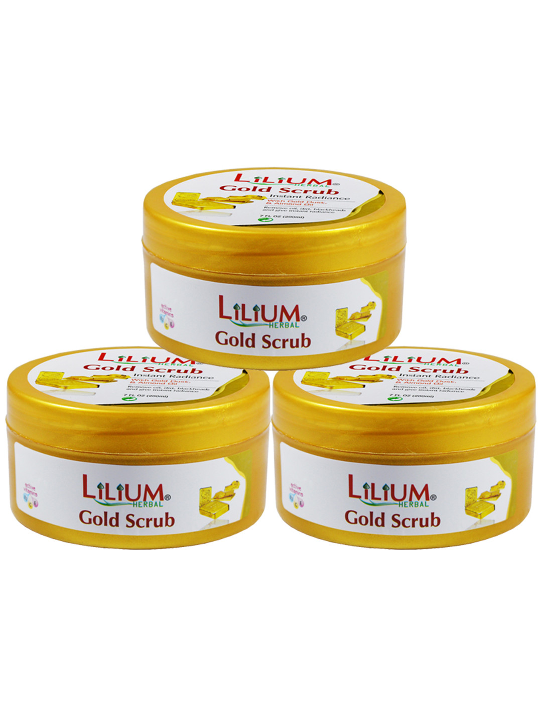Buy Lilium Set Of 3 Gold Face Scrub 200ml Skin Care Combo for Women